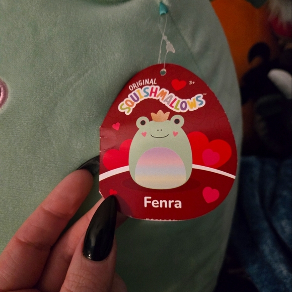 Large Squishmallow Fenra Valentine's Day Exclusive Green Frog - Picture 2 of 2